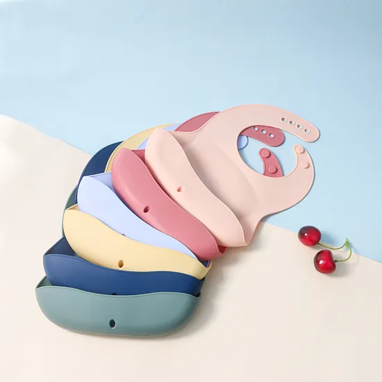 Buntes, leicht zu reinigendes Baby-Lätzchen aus Silikon für Babys und Kleinkinder