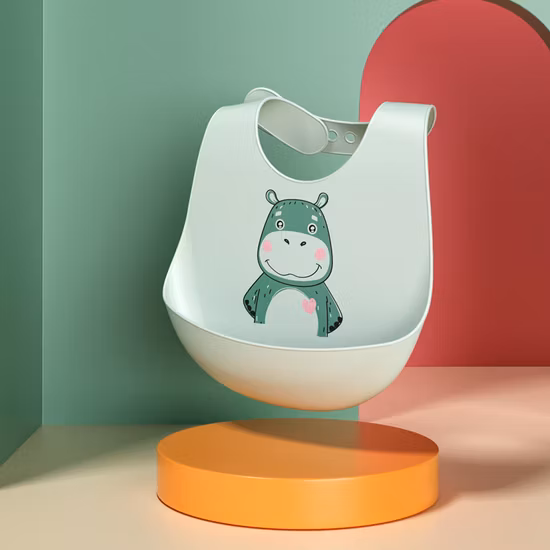 Benutzerdefinierte Logo Sublimation wasserdichtes Material Baby-Silikon-Lätzchen